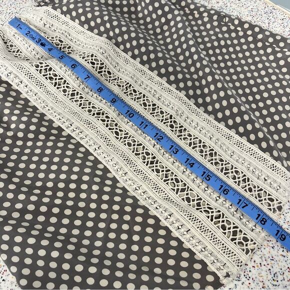 Miguelina Silk Crochet Tank Top Tie Strap Polka Dot Gray Size Small - Picture 7 of 8